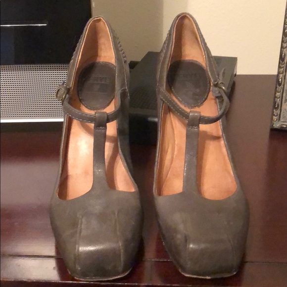 Frye Mary Jane Heels... faded grey color - Picture 2 of 5